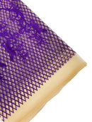 Damask Diamond Net Lace Fabric - Purple on Skin Mesh - Damask Design Embroidered on Lace Mesh Fabric by Yard