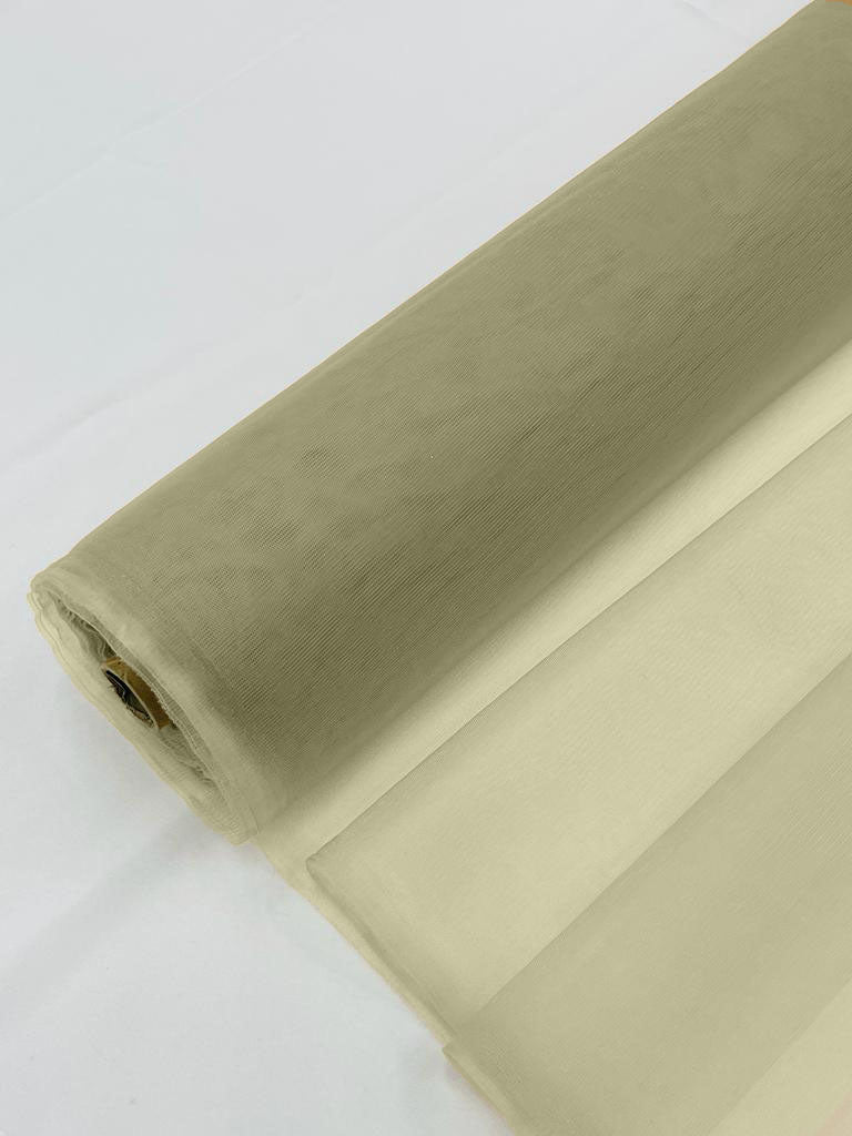 Illusion Mesh Fabric - Pale Khaki - 60" Illusion Mesh Sheer Fabric Sold By The Yard
