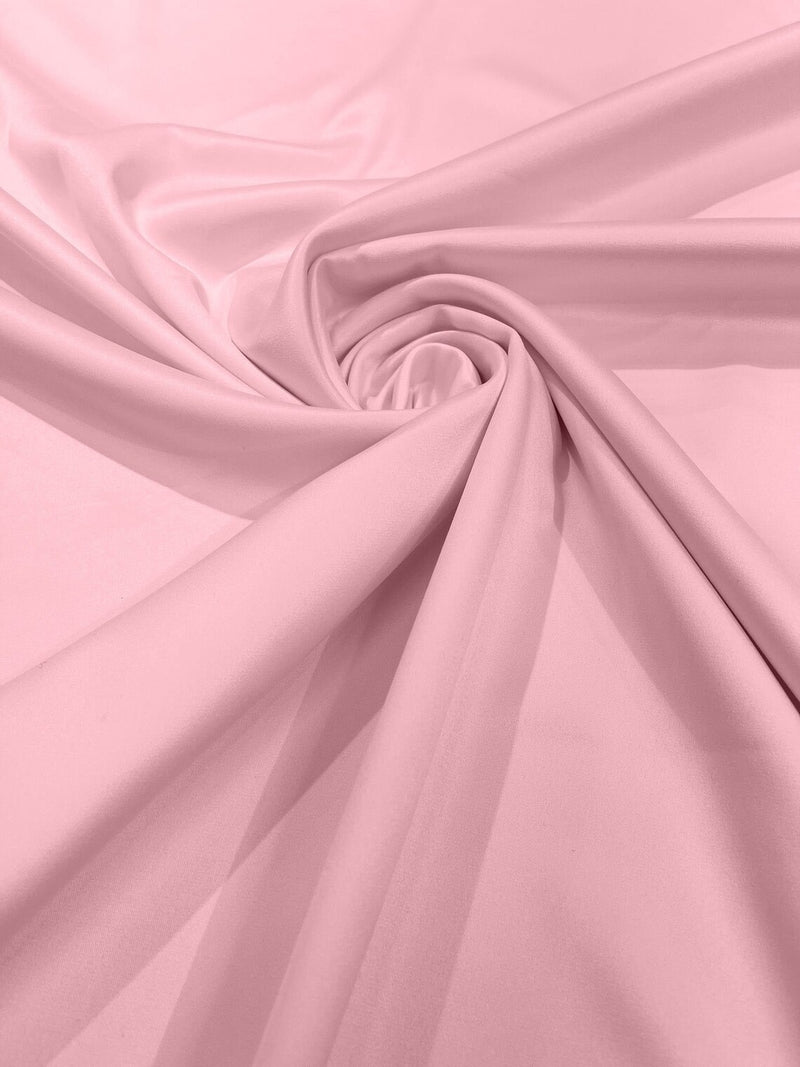 Matte L'Amour Stretch Satin - Pink - Stretch Satin Fabric For Bridal, Prom Dress Sold By Yard