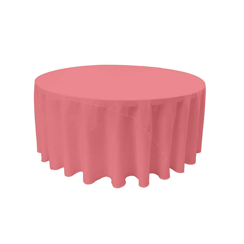 84" Solid Round Drape Tablecloth - 3 Part Stitched Round Full Table Cover Available in Different Sizes (84 Colors)