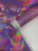 Viper Snake Holographic Embossed PVC, Snake Vinyl Fabric By The Yard DIY Upholstery Accessories Applications Iridescent Snake