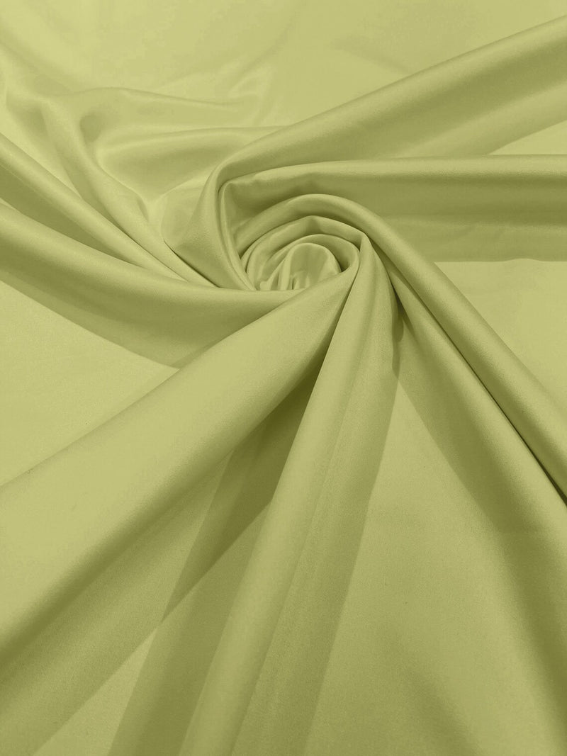 Matte L'Amour Stretch Satin - Pistachio - Stretch Satin Fabric For Bridal, Prom Dress Sold By Yard