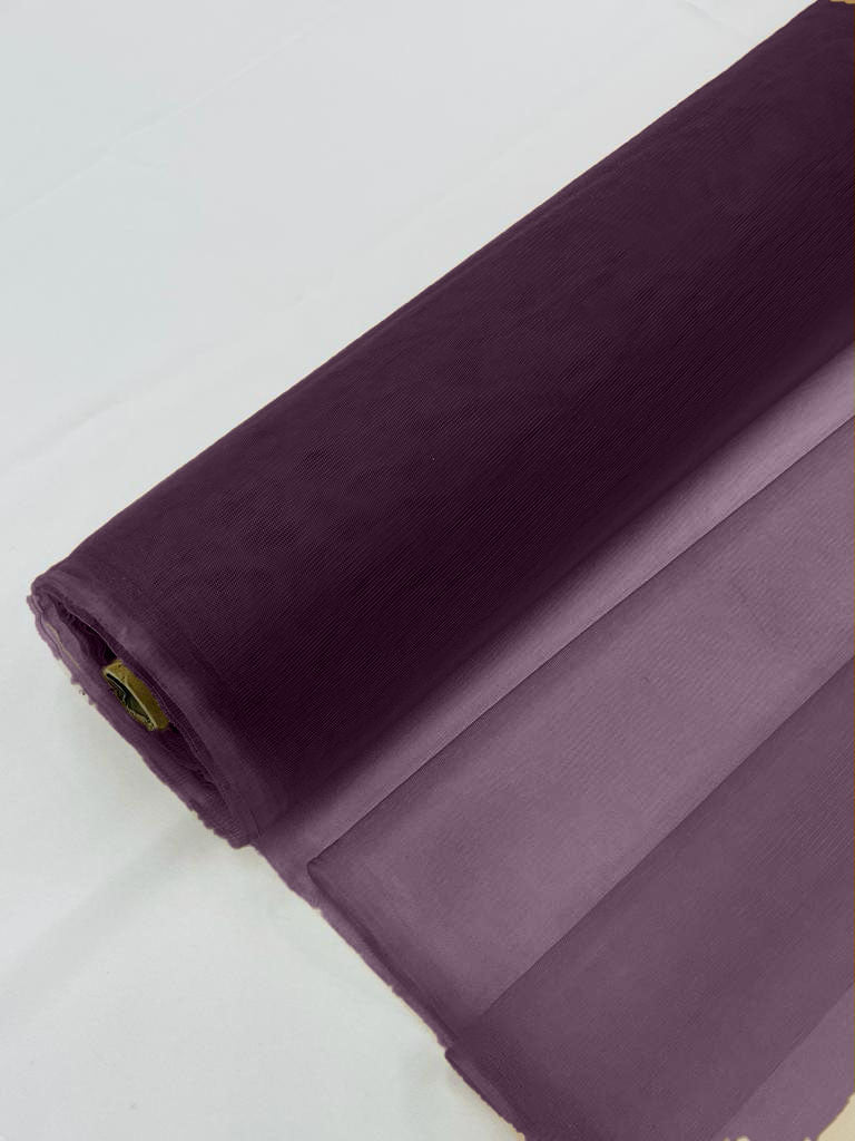 Illusion Mesh Fabric - Plum - 60" Illusion Mesh Sheer Fabric Sold By The Yard