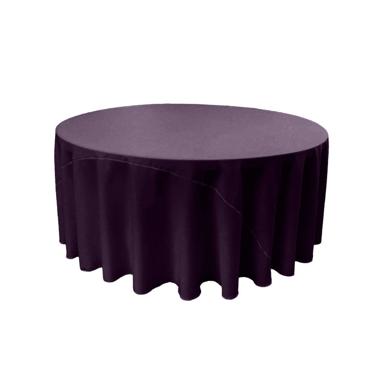 90" Solid Round Drape Tablecloth - 3 Part Stitched Round Full Table Cover Available in Different Sizes (84 Colors)