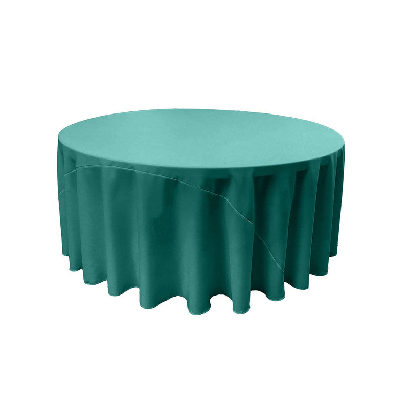 96" Solid Round Drape Tablecloth - 3 Part Stitched Round Full Table Cover Available in Different Sizes (84 Colors)