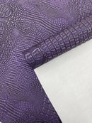 Caiman Gator Vinyl - Upholstery Faux Leather Vinyl Fabric by the Yard, Embossed Gator Caiman Fabric Upholstery