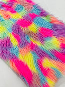 60" Solid Shaggy Faux Fur - Rainbow - Long Pile Luxury Shaggy Soft Faux Fur Fabric By Yard