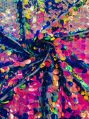 Oval Jumbo Paillette Sequins - Rainbow - Big Oval Paillette Sequins Design Fabric By Yard