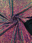 Milliskin Mini Glitz Sequins - Iridescent Rainbow - 4 Way Stretch Milliskin Stretch Spandex Fabric Sold By Yard