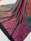 Milliskin Mini Glitz Sequins - Iridescent Rainbow - 4 Way Stretch Milliskin Stretch Spandex Fabric Sold By Yard