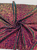 Milliskin Mini Glitz Sequins - Iridescent Rainbow - 4 Way Stretch Milliskin Stretch Spandex Fabric Sold By Yard