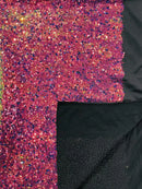Milliskin Mini Glitz Sequins - Iridescent Rainbow - 4 Way Stretch Milliskin Stretch Spandex Fabric Sold By Yard
