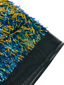 Sword Shaped Sequins - Rainbow Iridescent - Hanging Iridescent Sequins On Mesh Fabric By Yard