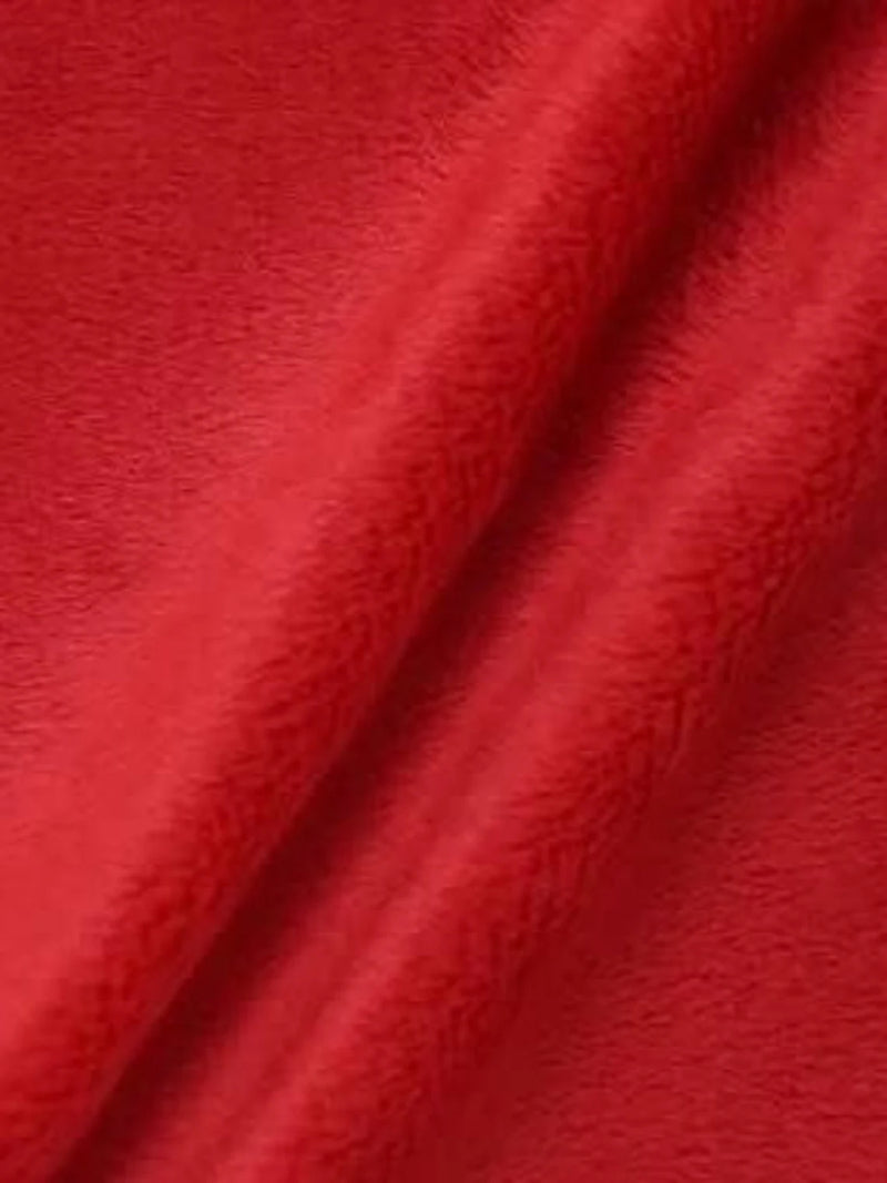 Soft Minky Faux Fur 3.mm Fabric - Red - 60" Soft Minky Blanket Fabric by the Yard