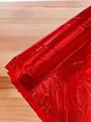 60" Metallic Foil Fabric - Red - 4 Way Stretch Spandex Foggy Foil Shiny Metallic Fabric by Yard