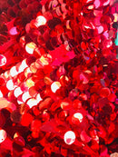 Round Sequins Fabric - 19mm Round Circle Shape Sequins Fabric By Yard (Pick Color)