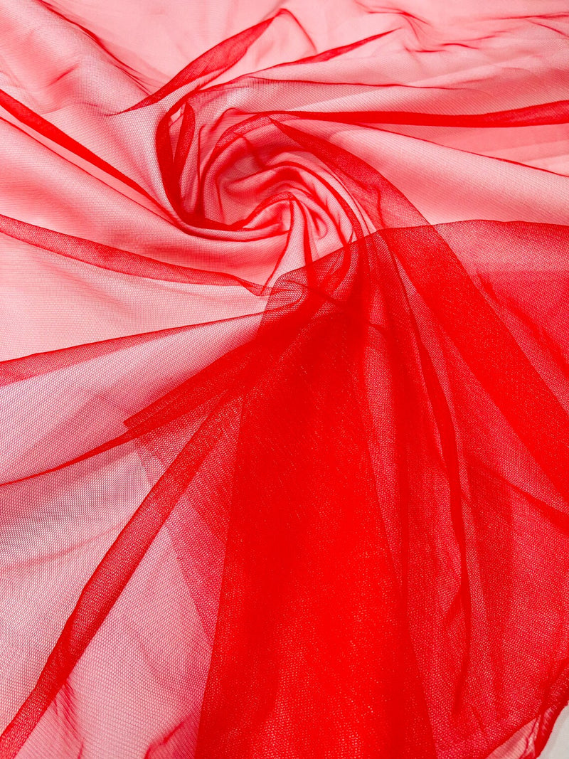 Illusion Mesh Fabric - Red - 60" Illusion Mesh Sheer Fabric Sold By The Yard