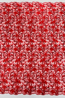 Flower Plant Sequins Fabric - Red - Embroidered Sequins On Flower Pattern Lace By Yard