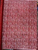 Glitter Zebra Stripe Fabric - Red - Zebra Lines Glitter Design on Lace Fabric By Yard