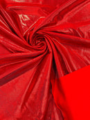 60" Metallic Foil Fabric - Red - 4 Way Stretch Spandex Foggy Foil Shiny Metallic Fabric by Yard
