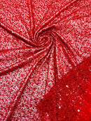 Pearl Sequins Heavy Fabric - Red - Heavy Duty Handmade Embroidery Lace Sequins By Yard