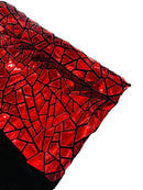 Mirror Sequins Velvet - Red - Shiny Mirror Cut Sequins on Velvet By Yard