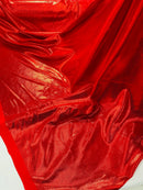 60" Metallic Foil Fabric - Red - 4 Way Stretch Spandex Foggy Foil Shiny Metallic Fabric by Yard