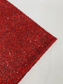 Metallic Foil Sequins - Red - 2 Way Stretch Spandex with 5mm Sequins Fabric by yard