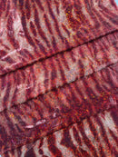 Tiger Print Spandex Fabric - Red - Mystique 4 Way Stretch Animal Print Fabric 58/60" By Yard