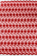 Jasmine Flower Fabric - Red - Embroidered Floral Design Lace Mesh Bridal Fabric By Yard
