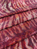 Tiger Print Spandex Fabric - Red - Mystique 4 Way Stretch Animal Print Fabric 58/60" By Yard