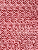 Small Glitter Flower Fabric - Red - Shimmer Glitter Flower Design on Mesh Lace By The Yard