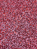 Beaded Sequins Pearl Fabric - Red - Embroidered Pearl Beads and Sequins on Lace By Yard