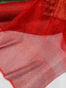 Glitter Lace Mesh Fabric - Red - Shimmer Glitter Dot Design on Mesh Lace By Yard