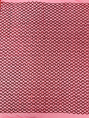Diamond Net Sequins Fabric - Red - Geometric Diamond Net Design on Mesh Lace Fabric By Yard