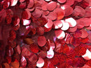 Jumbo Oval Sequins Fabric -  Iridescent Oval Shape Teardrop Sequins Fabric By The Yard (Pick Color)