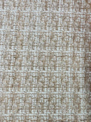Glitter Line Mesh Sequins Fabric - Rose Gold - Shiny Sequins and Glitter on Mesh Fabric by Yard