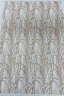 Tulle Glitter Galaxy Design Fabric - Rose Gold - Tulle Fabric with Sparkle Glitter Design Sold By Yard