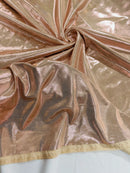 60" Metallic Foil Fabric - Rose Gold - 4 Way Stretch Spandex Foggy Foil Shiny Metallic Fabric by Yard