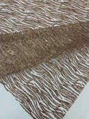 Glitter Zebra Stripe Fabric - Rose Gold - Zebra Lines Glitter Design on Lace Fabric By Yard