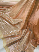 60" Metallic Foil Fabric - Rose Gold - 4 Way Stretch Spandex Foggy Foil Shiny Metallic Fabric by Yard