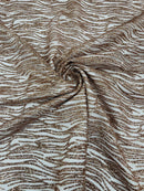 Glitter Zebra Stripe Fabric - Rose Gold - Zebra Lines Glitter Design on Lace Fabric By Yard