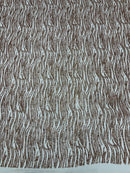 Glitter Zebra Stripe Fabric - Rose Gold - Zebra Lines Glitter Design on Lace Fabric By Yard