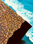 Mirror Sequins Velvet - Rose Gold Holographic - Shiny Mirror Cut Sequins on Velvet By Yard