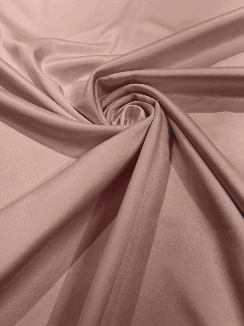 Matte L'Amour Stretch Satin - Rose Petal - Stretch Satin Fabric For Bridal, Prom Dress Sold By Yard