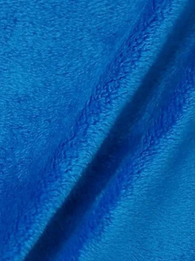 Soft Minky Faux Fur 3.mm Fabric - Royal Blue - 60" Soft Minky Blanket Fabric by the Yard