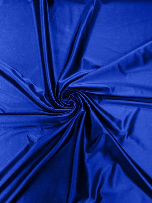 60" Shiny Heavy Satin Fabric - Royal Blue - Stretch Satin Shiny Heavy Fabric Sold By Yard