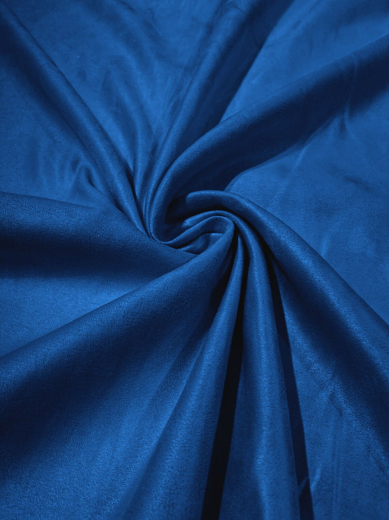 58" Faux Micro Suede Fabric - Royal Blue - Polyester Micro Suede Fabric for Upholstery / Crafts / Costume By Yard