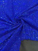 Lurex Stretch Fabric - Royal Blue  - Shiny Metallic 4 Way Stretch Sequins Lurex Spandex Fabric by Yard