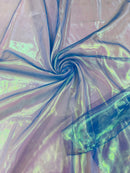Pearl Iridescent Sheer Organza - Royal Blue - 58" Organza Fabric for Fashion, Crafts, Decor By Yard